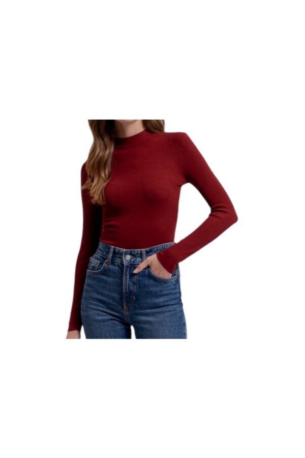 BLUPEPPER MOCK NECK FITTED KNIT SWEATER