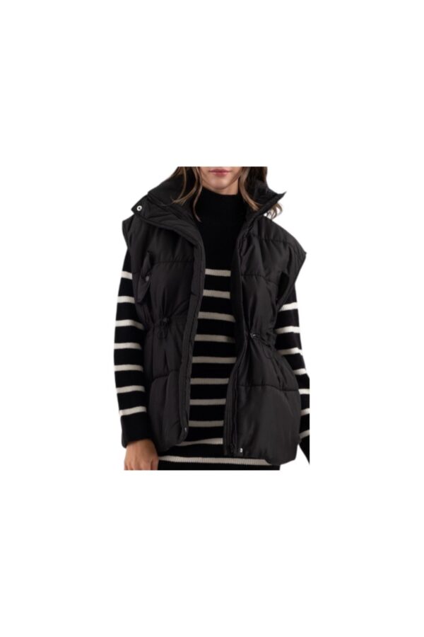BLUPEPPER OVERSIZED DRAWSTRING PUFFER VEST
