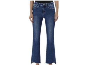 LOVERVET BY VERVET HIGH RISE RAW SIDE STEP HEM CROP