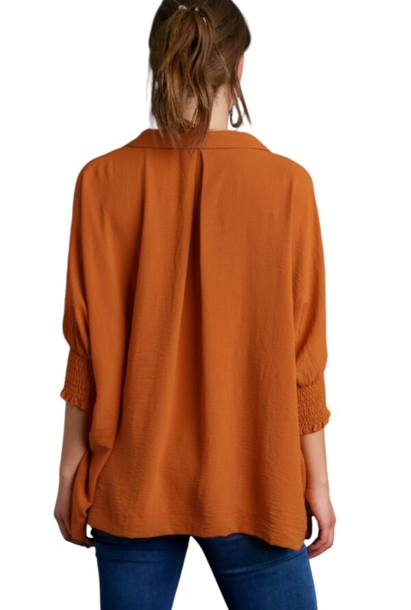 UMGEE WOVEN OVERSIZED JOHNNY COLLAR TOP - Image 5