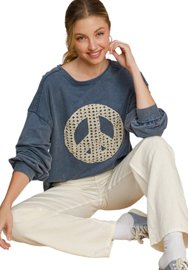 UMGEE PEACE SIGN FRENCH TERRY TOP - Image 5