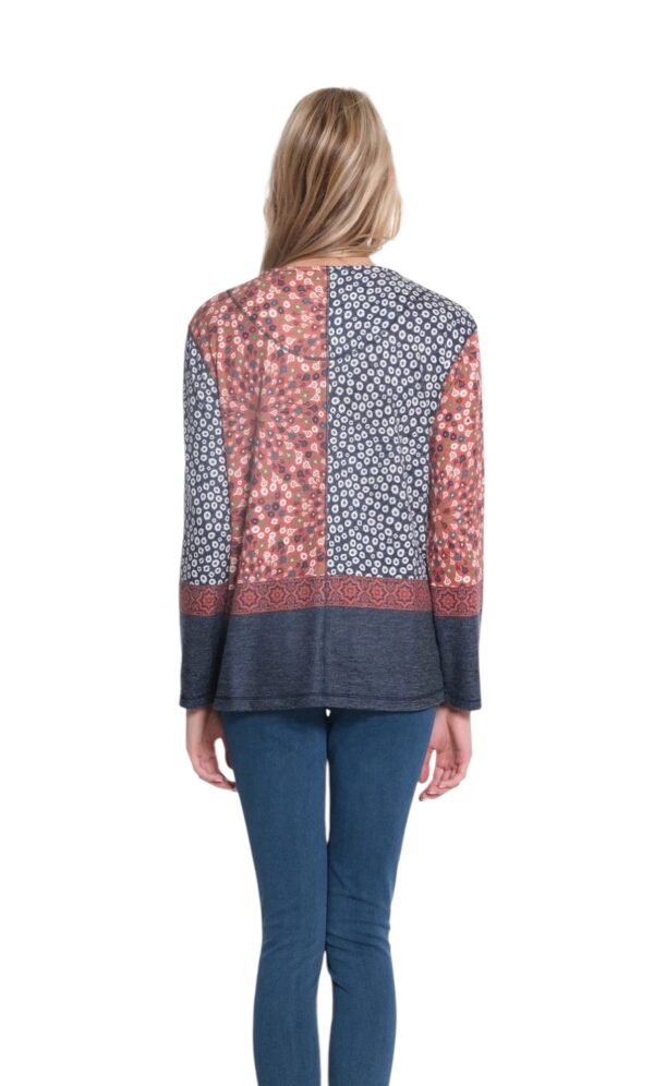 MULTIPLES MULTI PRINT SCOOP NECK TOP - Image 4