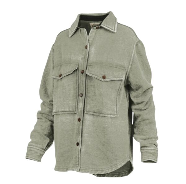 ROYCE APPAREL VINTAGE WASH FLEECE SHACKET - Image 4