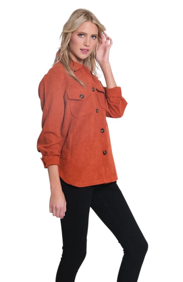 MULTIPLES CUFFED LONG SLEEVE 2 POCKET BUTTON FRONT SHIRT - Image 3