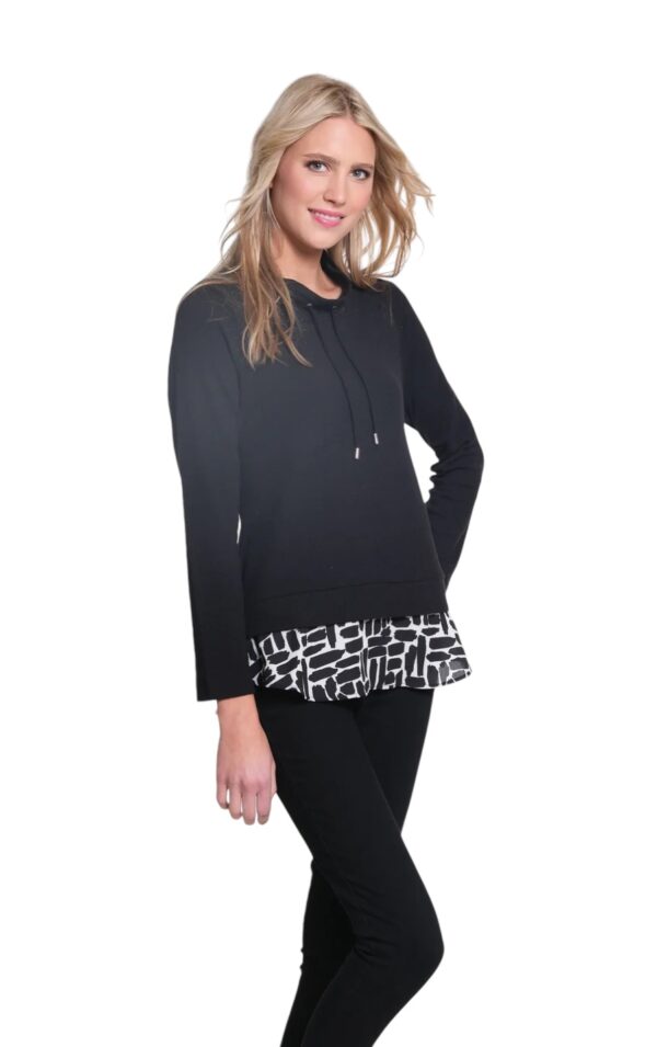 MULTIPLES DRAW STRING LAYERED KNIT TOP - Image 3