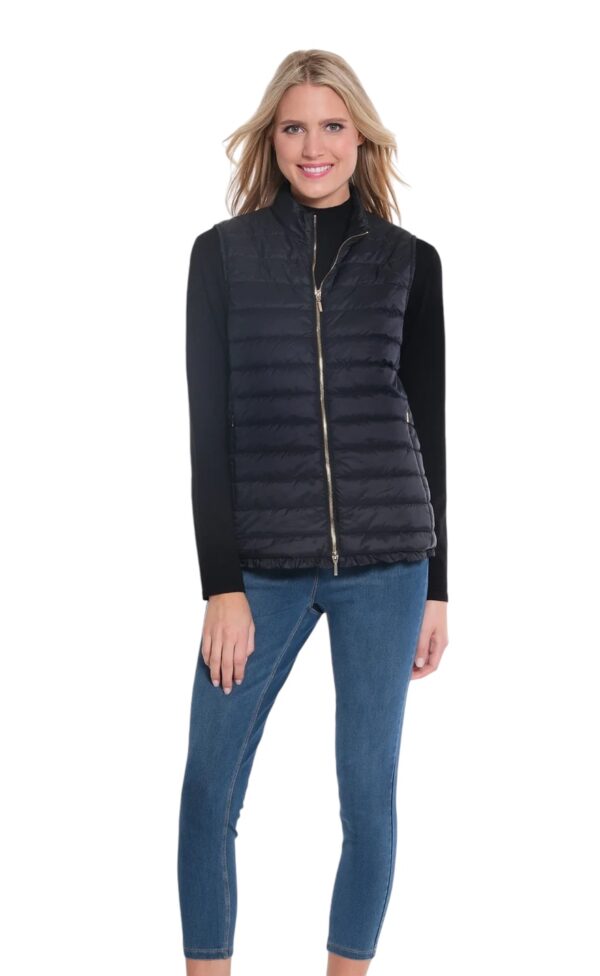 MULTIPLES SOLID LINED QUILTED VEST - Image 3
