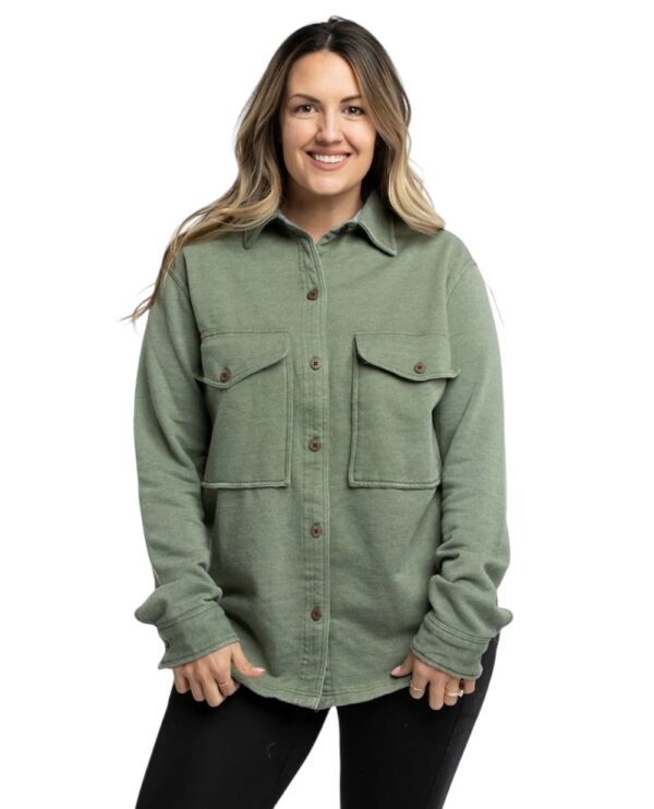 ROYCE APPAREL VINTAGE WASH FLEECE SHACKET - Image 2