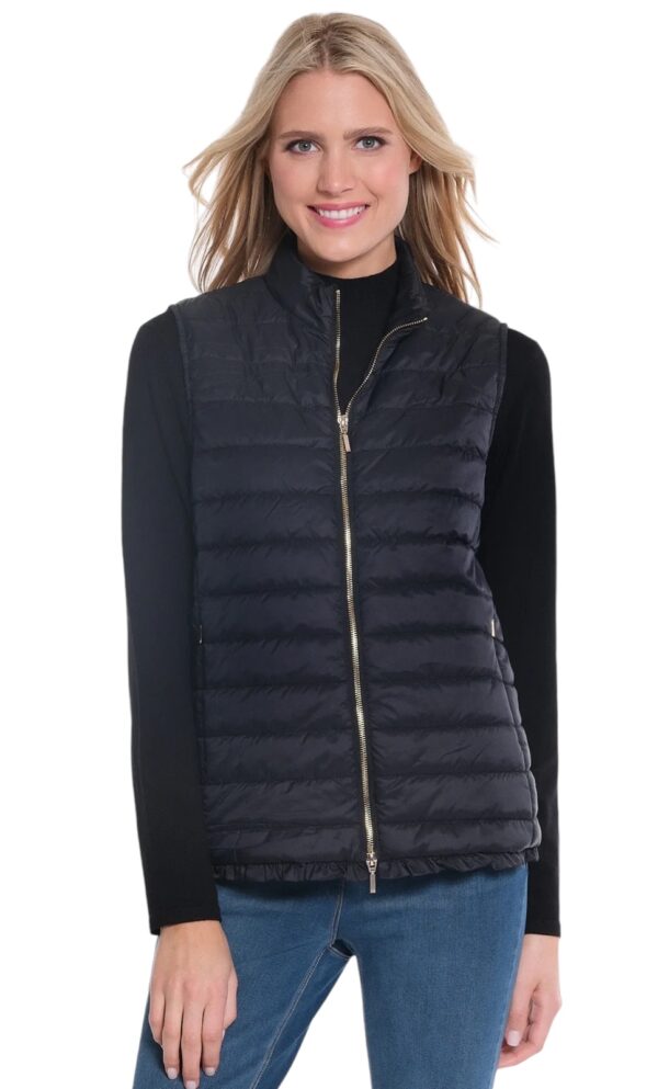 MULTIPLES SOLID LINED QUILTED VEST - Image 2