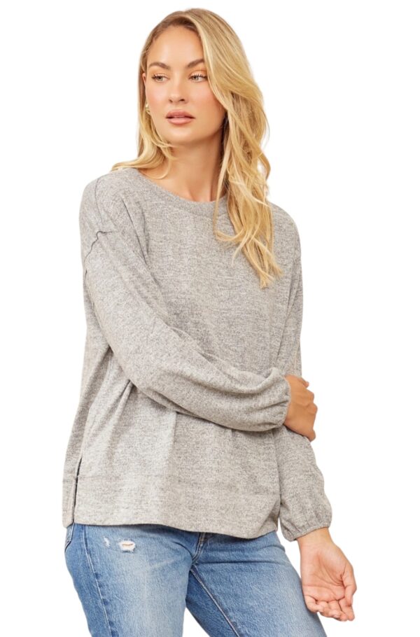 ANDREE SUPER SOFT KNIT CREW NECK TOP - Image 2