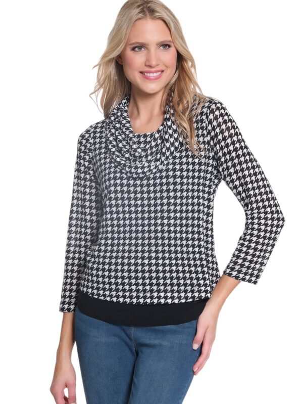 MULTIPLES LAYERED COWL NECK HI LO TOP - Image 2
