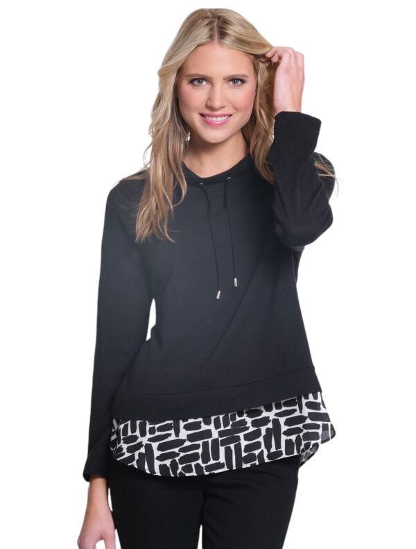 MULTIPLES DRAW STRING LAYERED KNIT TOP - Image 2