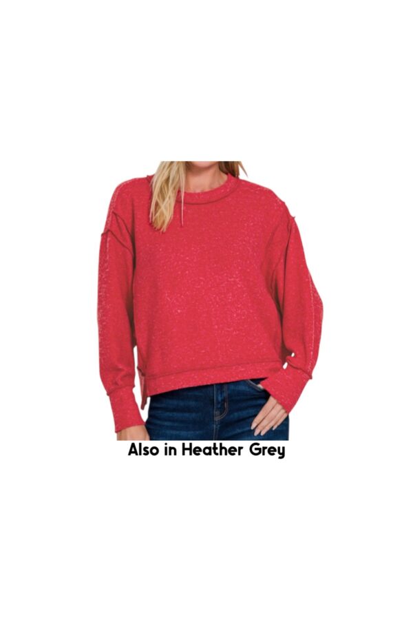 ZENANA BRUSHED MELANGE OVERSIZED SWEATER