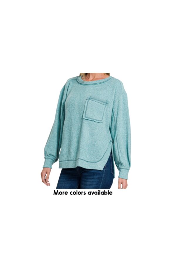 ZENANA ROUND NECK BRUSHED KNIT SWEATER
