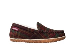 MINNETONKA BURGUNDY PLAID TEMPE MOC