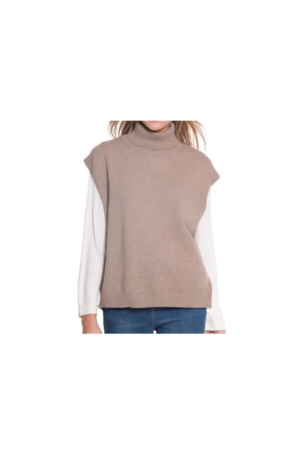 MULTIPLES TURTLE NECK HI-LO SWEATER VEST