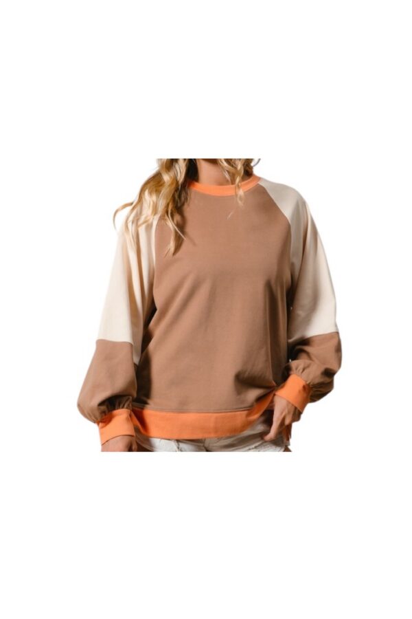 BIBI FRENCH TERRY COLOR BLOCK TOP