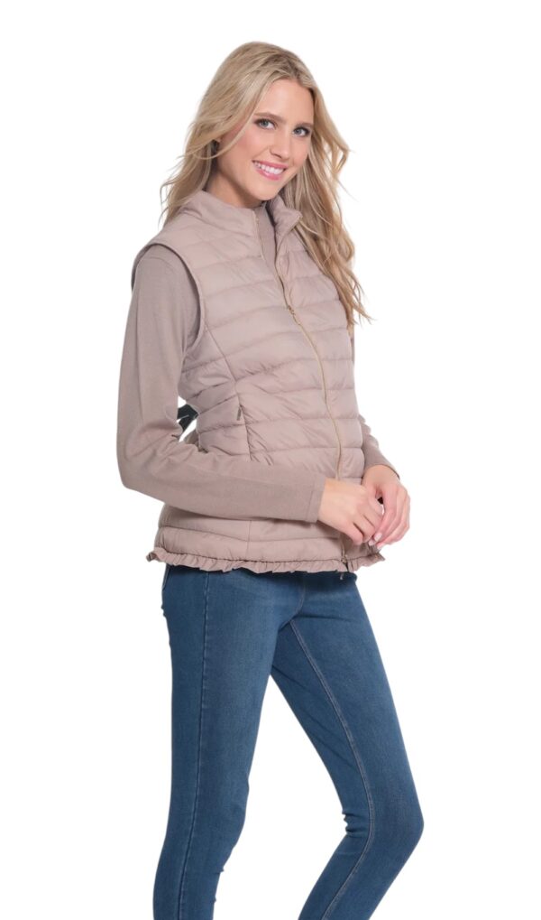 MULTIPLES SOLID LINED QUILTED VEST - Image 5