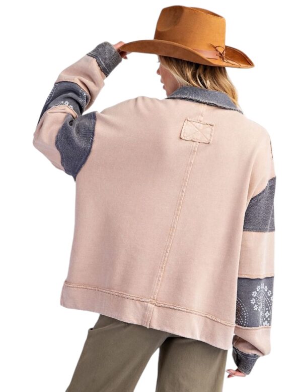 EASEL LONG SLEEVE MIX PRINT MINERAL WASH RUGBY - Image 6
