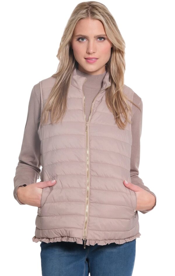 MULTIPLES SOLID LINED QUILTED VEST - Image 2