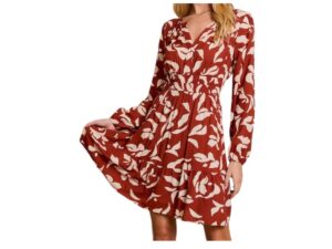 GILLI SHIRRED WAIST FLORAL DRESS