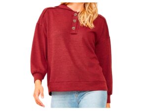 ANDREE HACCI KNIT 1/4 BUTTON HOODIE