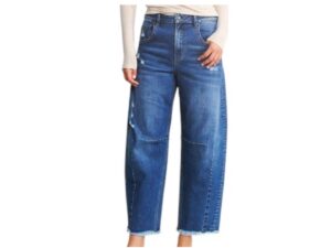 MICA DENIM HIGH RISE DISTRESSED BARREL ANKLE