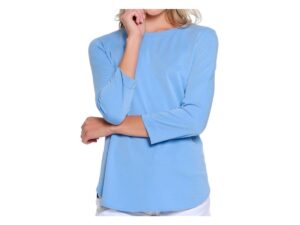 MULTIPLES 3/4 SLEEVE TULIP HEM TOP