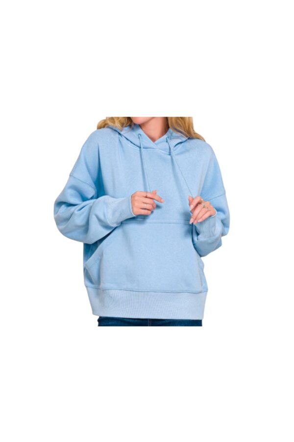 ZENANA OVERSIZED KANGAROO POCKET FLEECE HOODIE