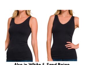 ZENANA SEAMLESS REVERSIBLE SCOOP NECK/V-NECK TANK
