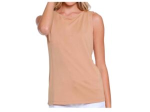 MULTIPLES CAMEL SCOOP NECK TANK