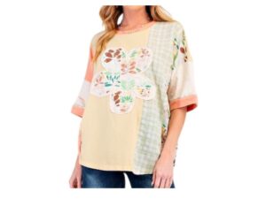 EASEL FLOWER PATCH MIXED PRINT TUNIC