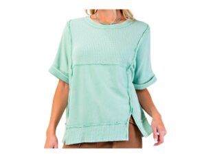 EASEL THERMAL/FRENCH TERRY MINERAL WASH TOP