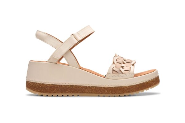 CLARKS KASSANDA BAR IN CREAM MULTI LEATHER