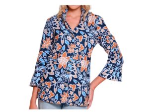 MULTIPLES 3/4 FLOUNCE SLEEVE PRINT JACKET