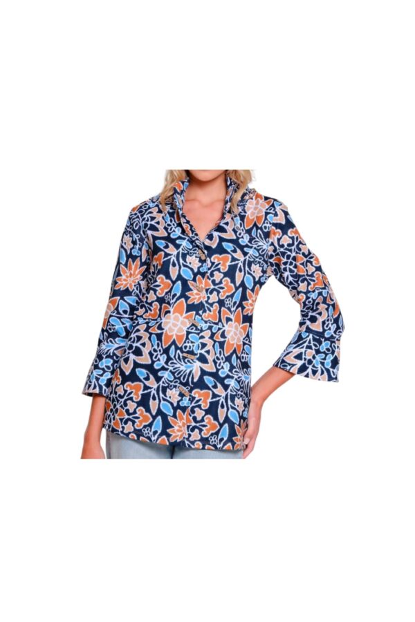 MULTIPLES 3/4 FLOUNCE SLEEVE PRINT JACKET