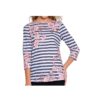 MULTIPLES 3/4 SLEEVE BATEAU NECK SIDE BUTTON TOP
