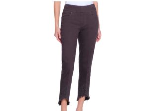 MULTIPLES PULL-ON EMBROIDERED HEM JEANS