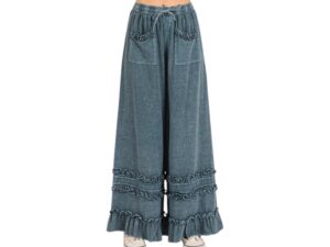 MITTOSHOP MINERAL WASH RUFFLE HEM PANTS