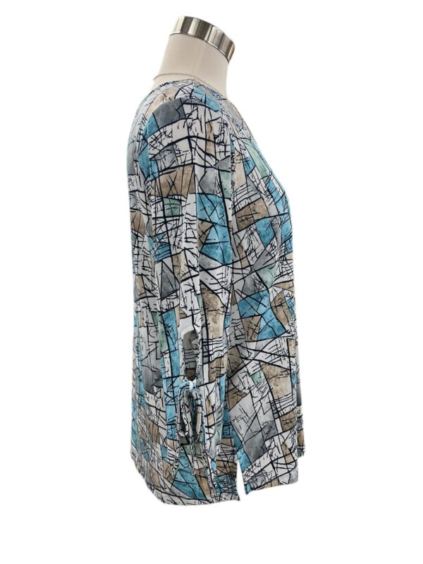 SOUTHERN LADY 3/4 SLEEVE BROKEN GLASS PRINT TOP - Image 4