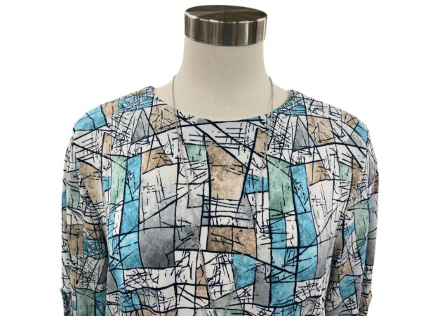 SOUTHERN LADY 3/4 SLEEVE BROKEN GLASS PRINT TOP - Image 2