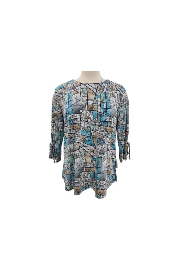 SOUTHERN LADY 3/4 SLEEVE BROKEN GLASS PRINT TOP