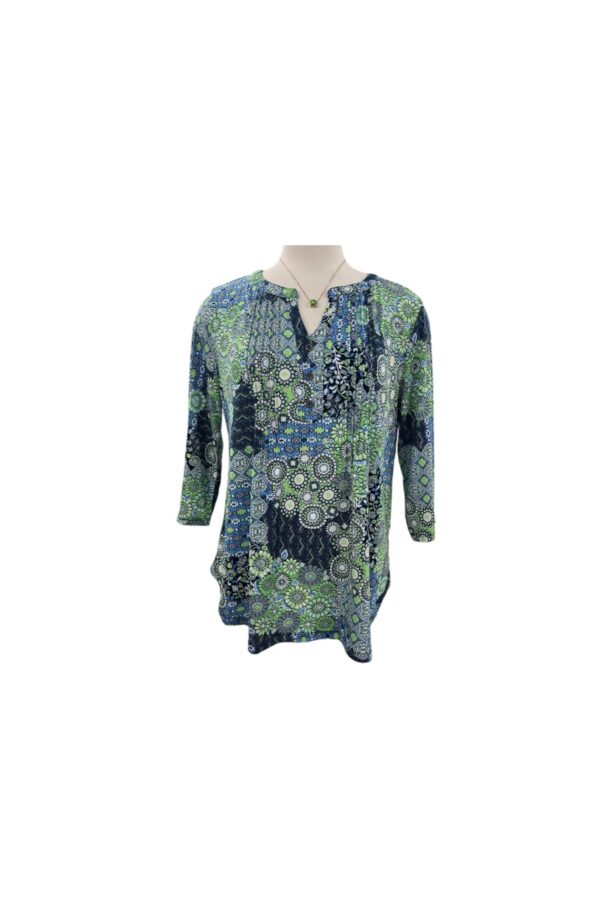 SOUTHERN LADY 3/4 SLEEVE PATCH PRINT TOP