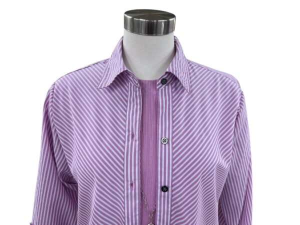 SOUTHERN LADY 3/4 SLEEVE CHEVRON STRIPE BLOUSE - Image 2
