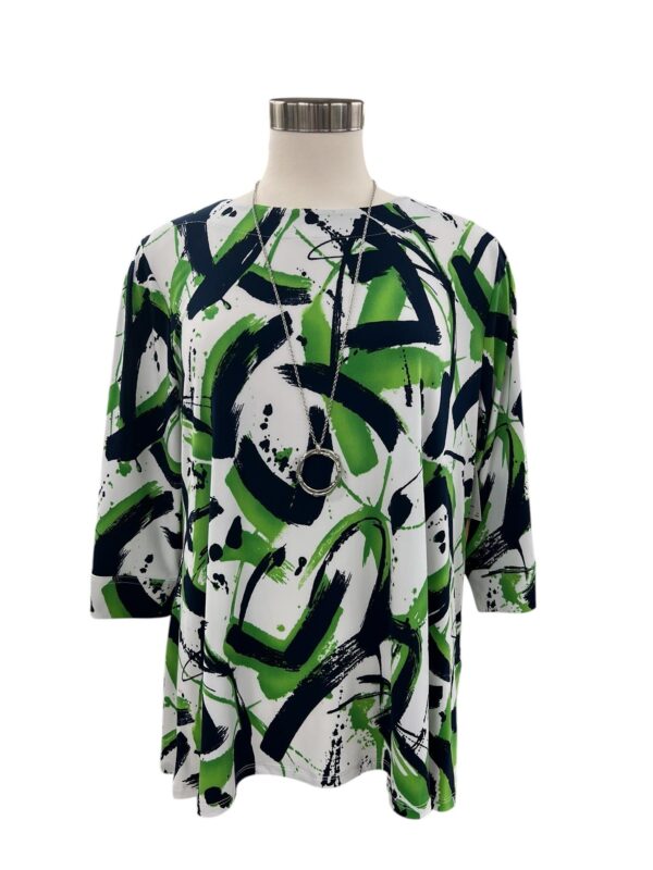 SOUTHERN LADY 3/4 SLEEVE BRUSH STROKE PRINT TOP - Image 3