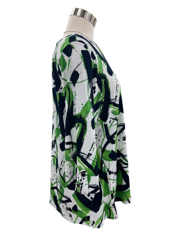 SOUTHERN LADY 3/4 SLEEVE BRUSH STROKE PRINT TOP - Image 2