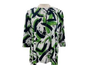 SOUTHERN LADY 3/4 SLEEVE BRUSH STROKE PRINT TOP