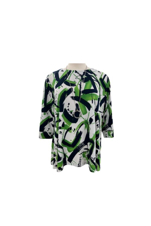 SOUTHERN LADY 3/4 SLEEVE BRUSH STROKE PRINT TOP