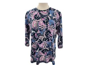 SOUTHERN LADY 3/4 SLEEVE BUTTERFLY PRINT TOP