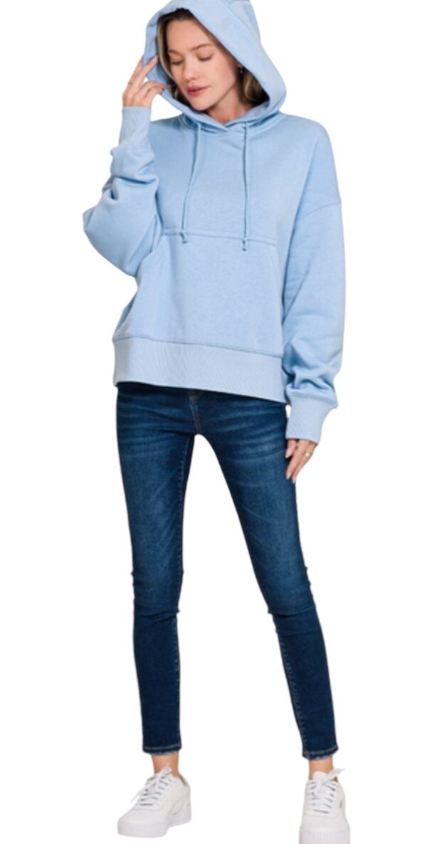 ZENANA OVERSIZED KANGAROO POCKET FLEECE HOODIE - Image 6
