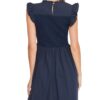 UMGEE SLEEVELESS EMBROIDERED RUFFLE SLEEVE DRESS - Image 6